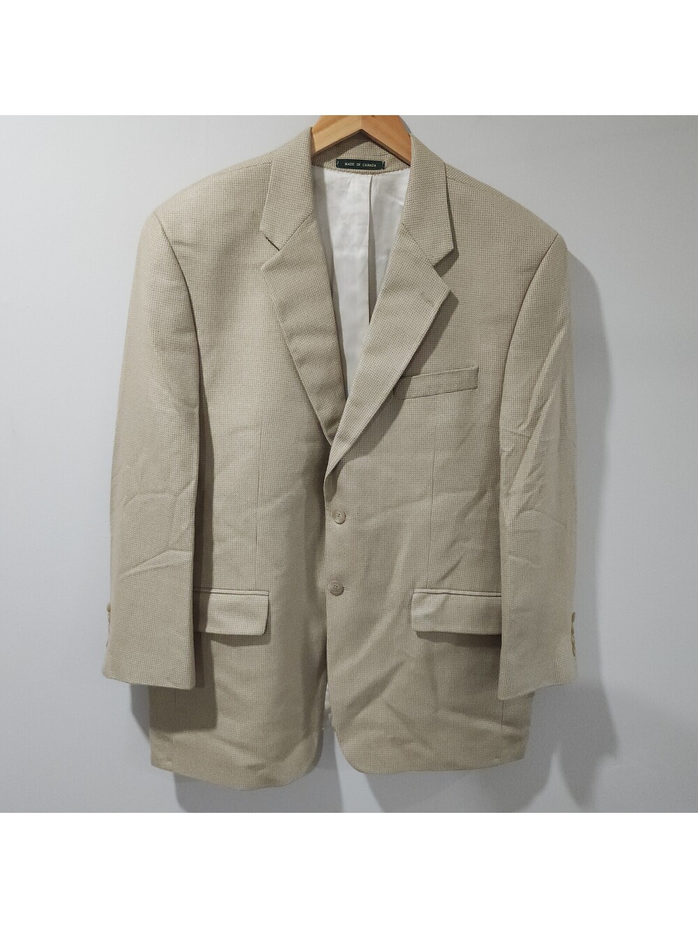 Lauren Ralph Lauren Suit Jacket Blazer Wool Silk Sport Coat Houndstooth Tweed